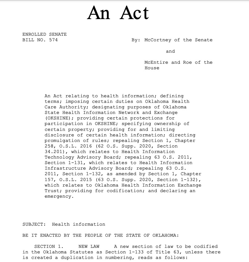 Cindy Roe Co-Sponsored Legislation